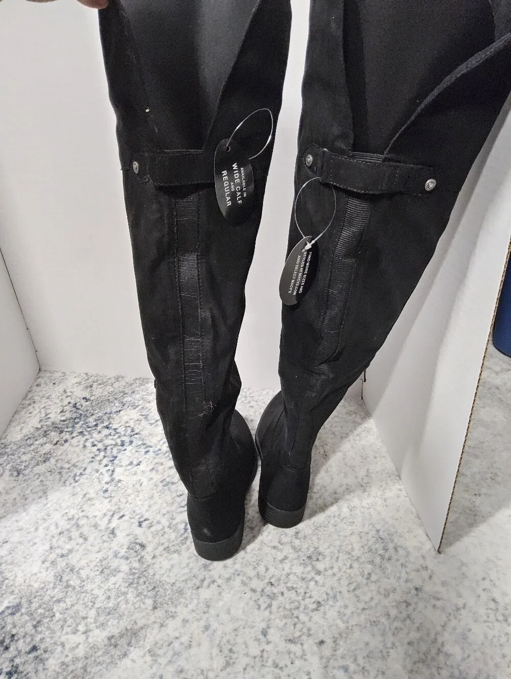 NWOT Sun & Stone Over-The-Knee Black faux Suede Boot - Women size 7